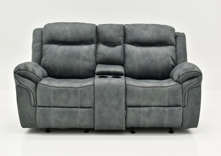 dual glider reclining loveseat with console