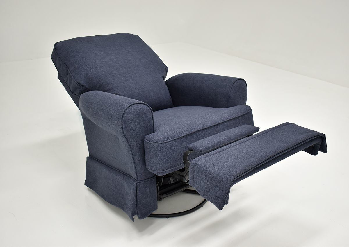 Juliana Swivel Glider Recliner Navy Home Furniture