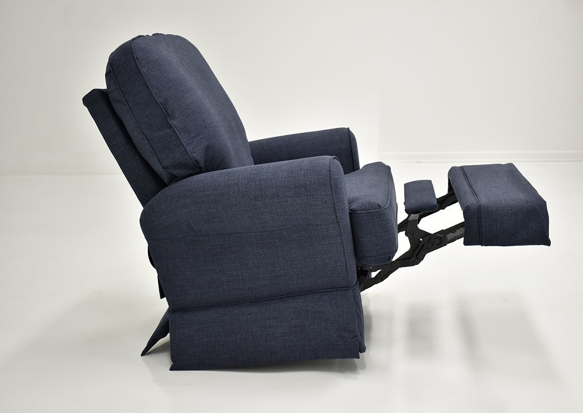 Juliana Swivel Glider Recliner Navy Home Furniture Plus Bedding and Mattress Center