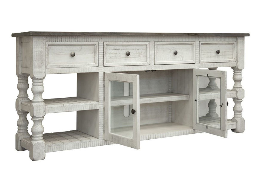 Stone 80 Inch TV Stand - Off White