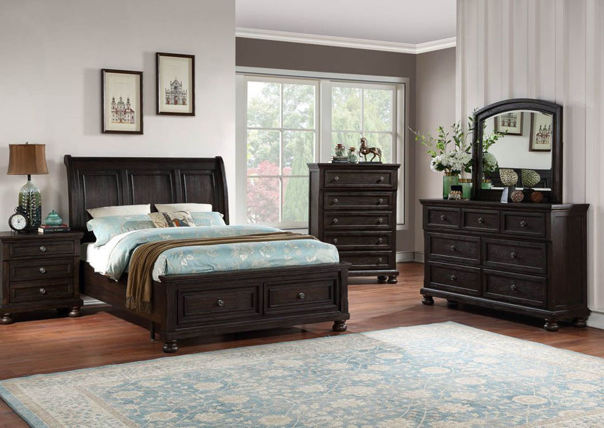 Sophia Queen Size Bedroom Set Dark Brown Home Furniture Plus