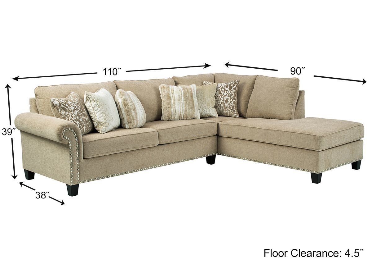 Dovemont Sectional Sofa Right Facing with Chaise Home Furniture Plus