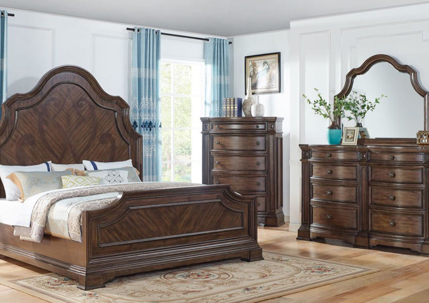 Plaza King Size Bedroom Set Brown Home Furniture Plus Bedding