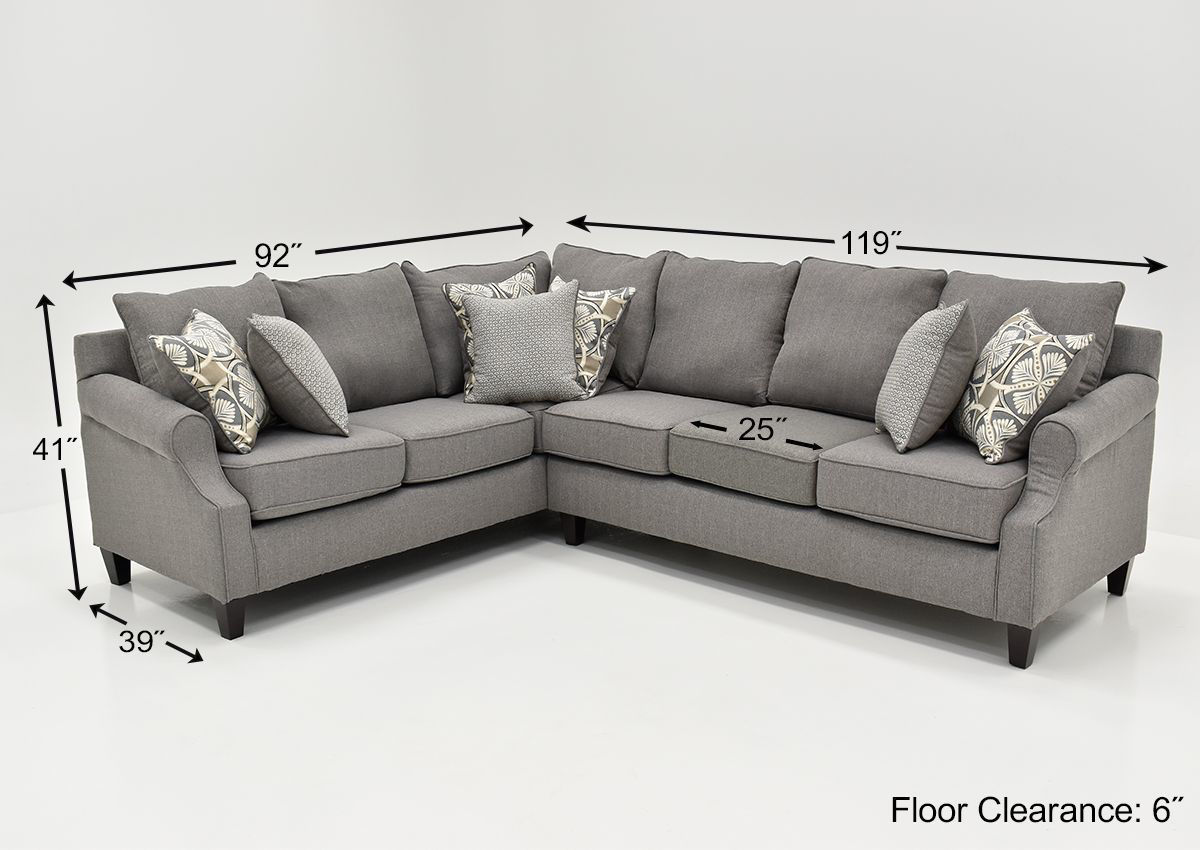 Bay Ridge Sectional Sofa Gray Home Furniture Plus Bedding and