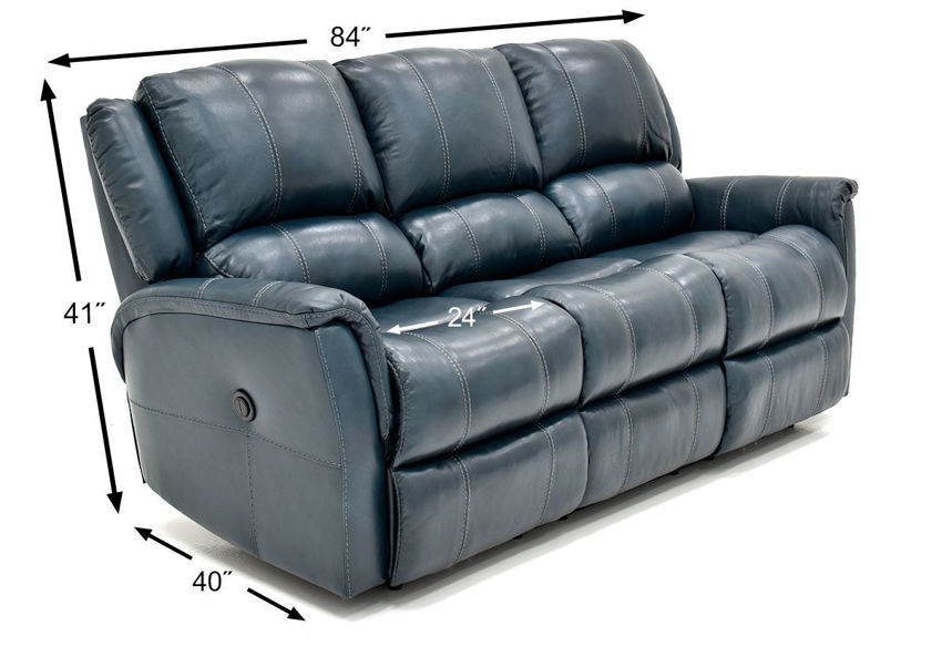 Mercury POWER Reclining Leather Sofa Navy Blue Home Furniture Plus