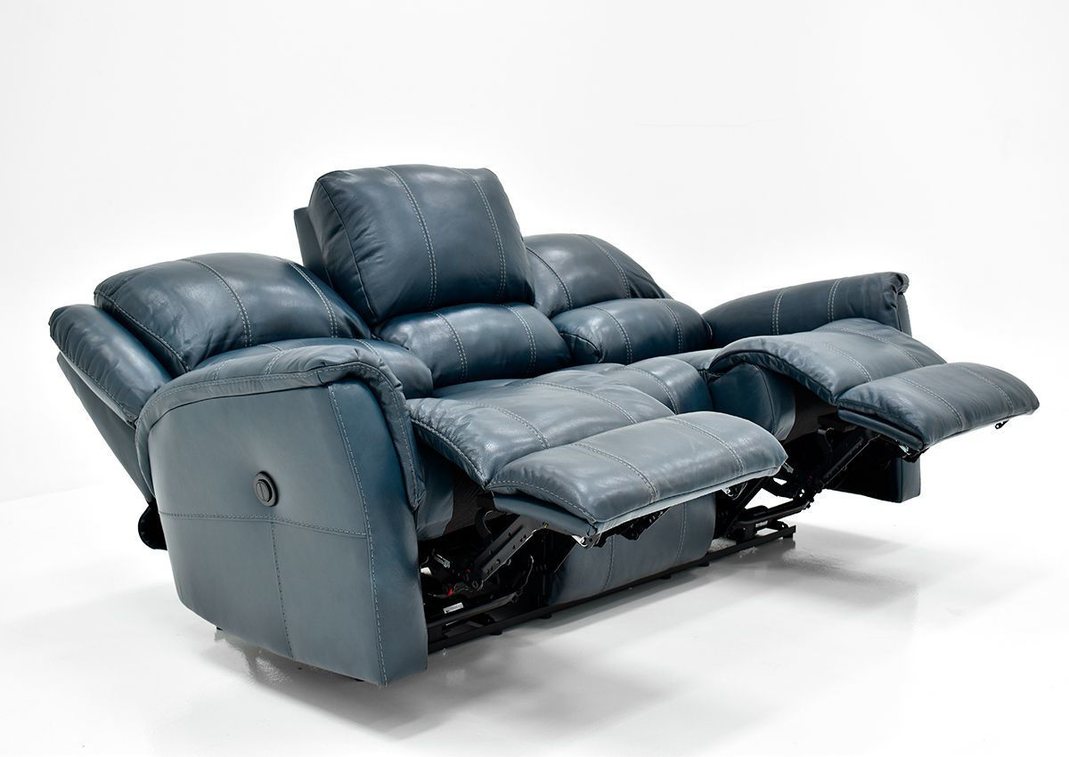 Mercury POWER Reclining Leather Sofa Navy Blue Home Furniture Plus