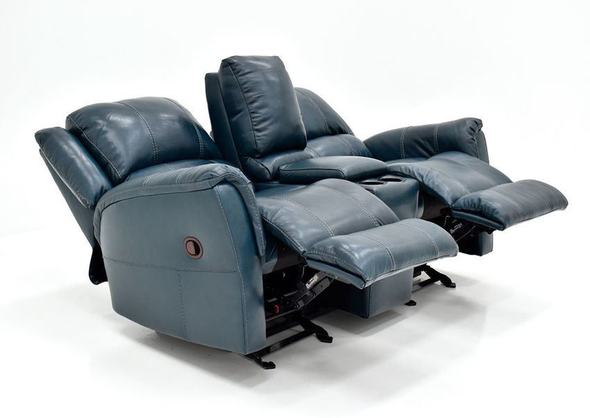 Mercury Leather Reclining Sofa Set Navy Blue Home Furniture Plus