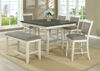 Room View of the Chalk Gray Fulton Dining Table, Bench, and 4 Chair Set by Crown Mark  | Home Furniture Plus Bedding
