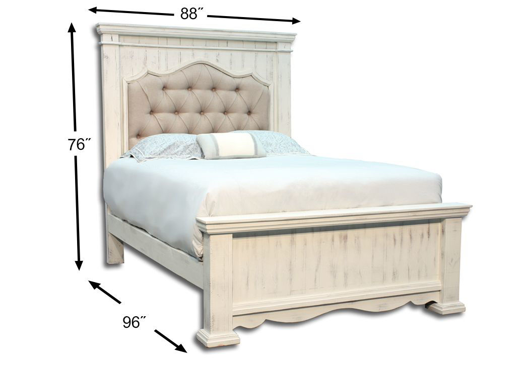 Chalet Upholstered King Size Bedroom Set White Home Furniture Plus
