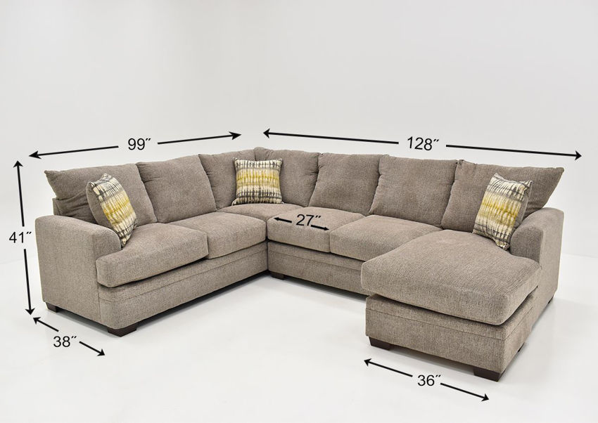 Perth Sectional Sofa with Chaise Light Pewter Home Furniture Plus