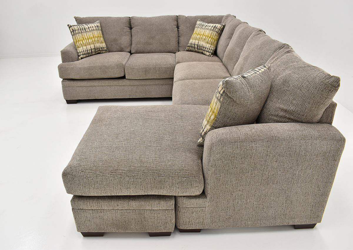 Perth Sectional Sofa with Chaise Light Pewter Home Furniture Plus Bedding