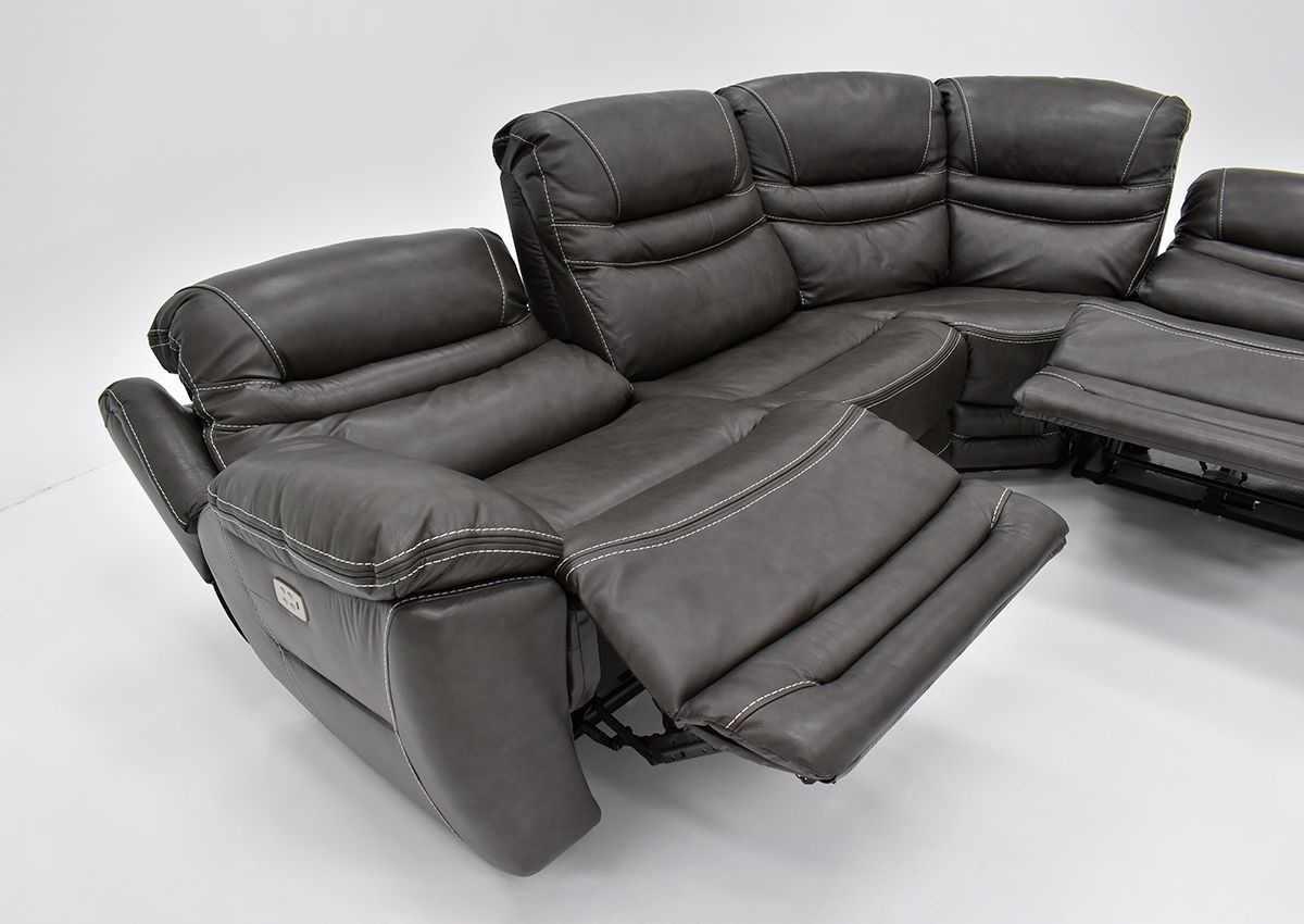 Dallas POWER Reclining Sectional Sofa Gray Home Furniture