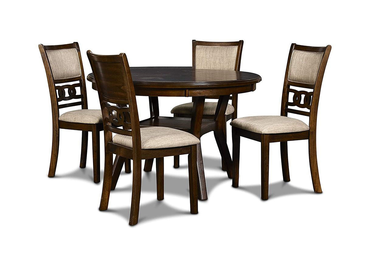 Gia 5 Piece Dining Table Set Cherry Home Furniture Plus Bedding and