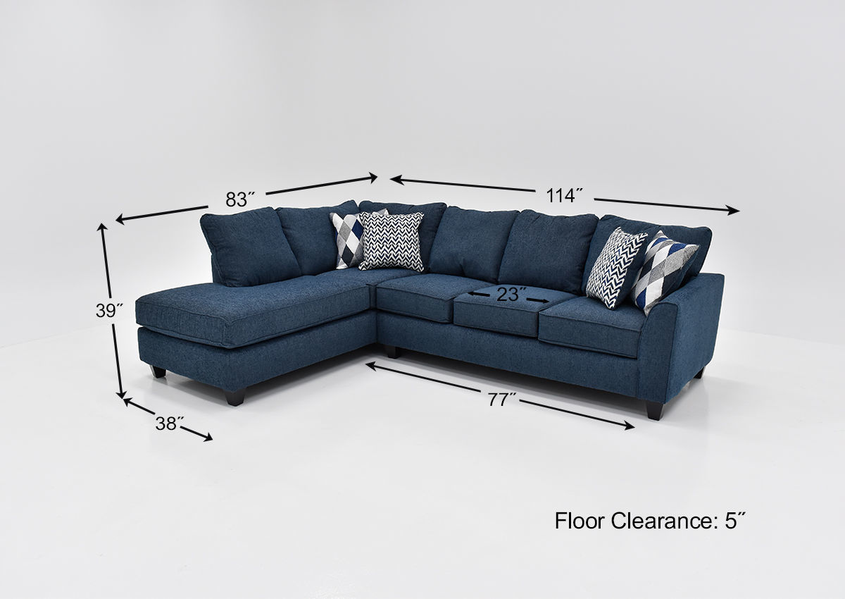 Endurance Sectional Sofa Navy Blue Home Furniture Plus Bedding and