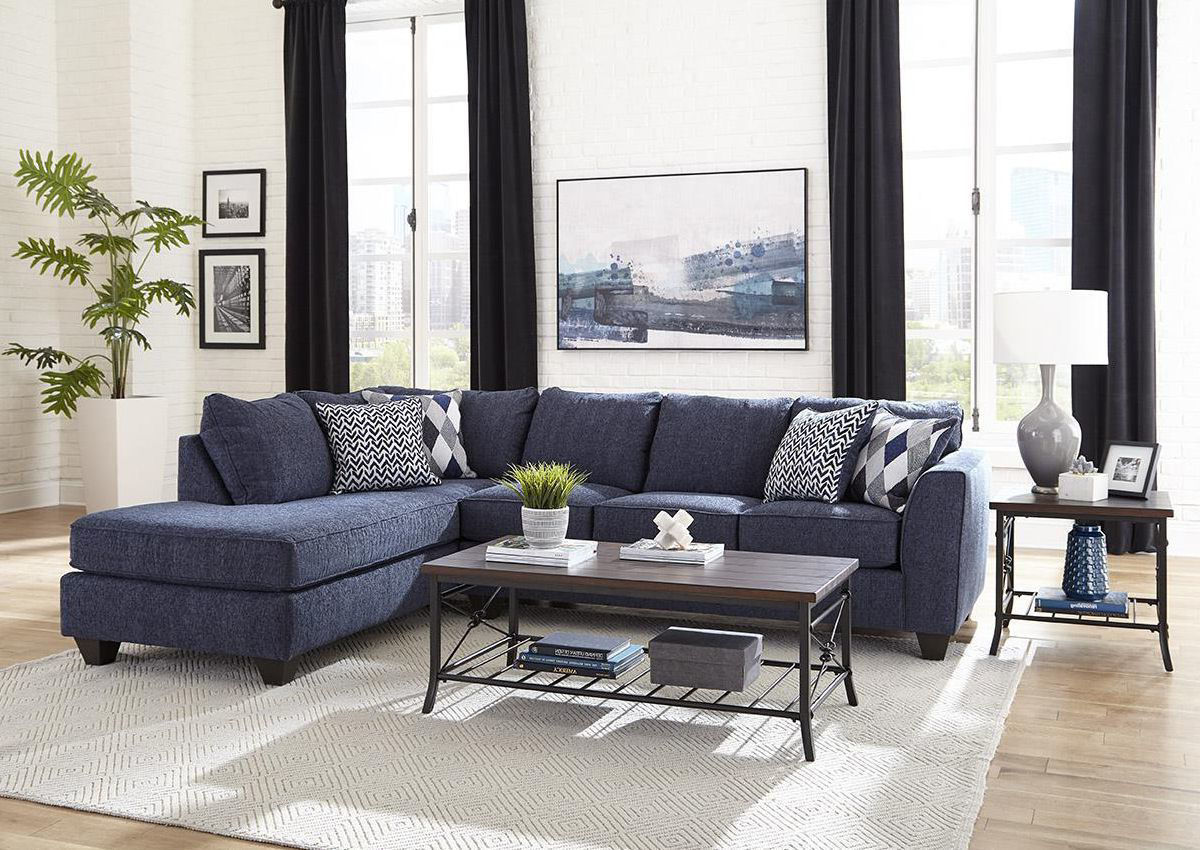 Endurance Sectional Sofa Navy Blue Home Furniture Plus Bedding