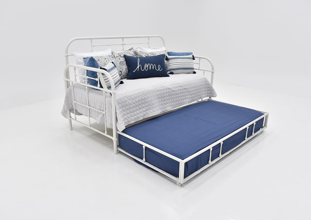 Vintage Daybed with Trundle White Home Furniture