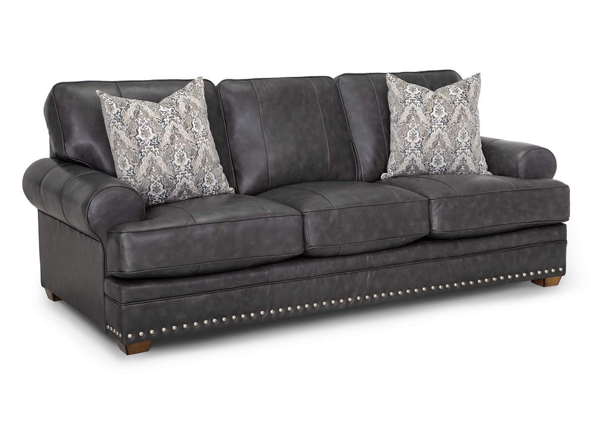 Della Leather Sofa Set Gray Home Furniture Plus Bedding and