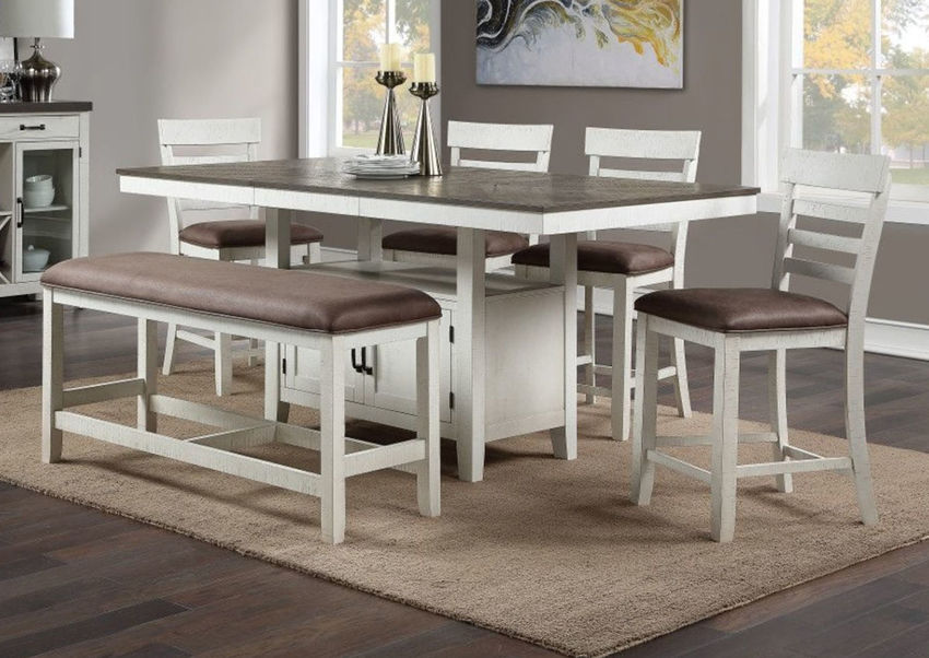 Kirkland 6 Piece Counter Height Dining Table Set White Home