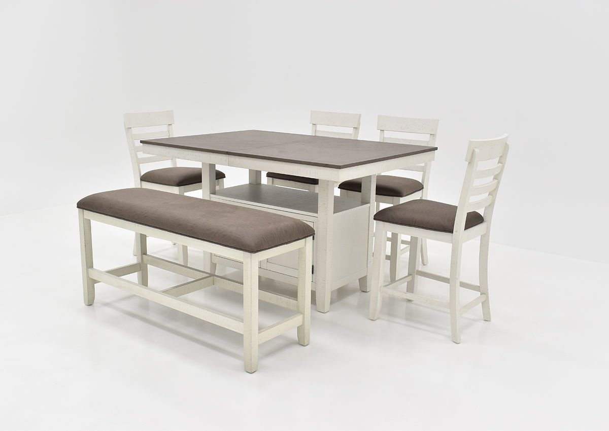 Kirkland 6 Piece Counter Height Dining Table Set White Home