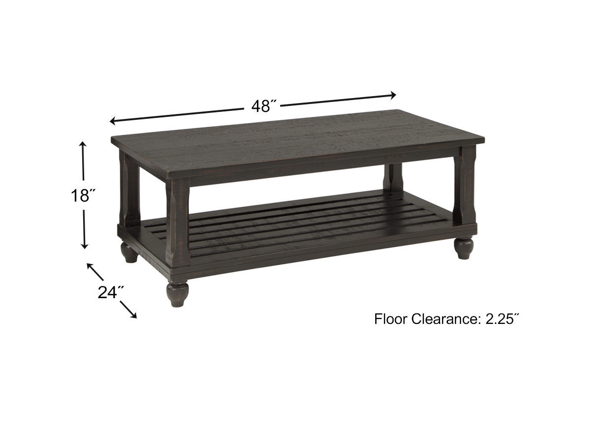 Mallacar 3 Piece Coffee Table Set - Black | Home Furniture