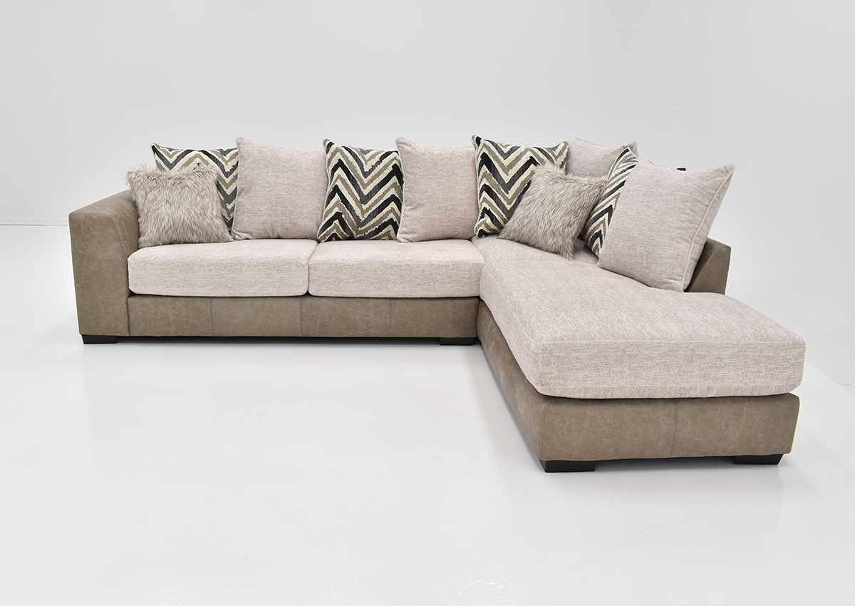 Zaftig LShaped Sectional Sofa TwoTone Home Furniture Plus Bedding