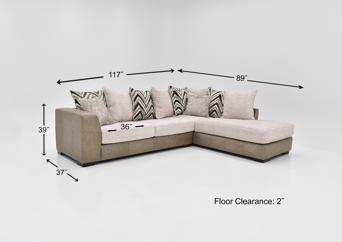 Zaftig LShaped Sectional Sofa TwoTone Home Furniture Plus Bedding