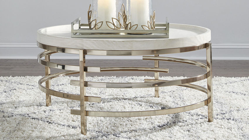 ashley furniture gold coffee table