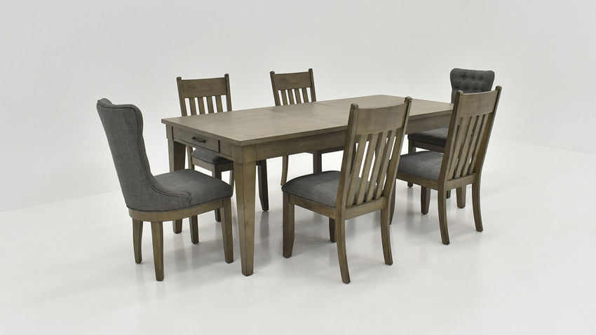 Picture of Rustic Dining Table Set - Gray