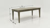 Dimension Details of the Rustic Dining Table in Gray by Bernards | Home Furniture Plus Bedding