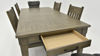 Close Up View of the Open Drawer on the Rustic Dining Table Set in Gray by Bernards | Home Furniture Plus Bedding