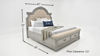 Dimension Details of the Keystone Queen Size Upholstered Storage Bed in Gray by Avalon Furniture | Home Furniture Plus Bedding