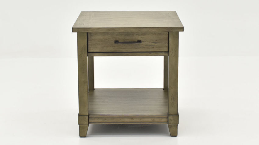 Front Facing View of the Rustic End Table in Gray by Bernards | Home Furniture Plus Bedding