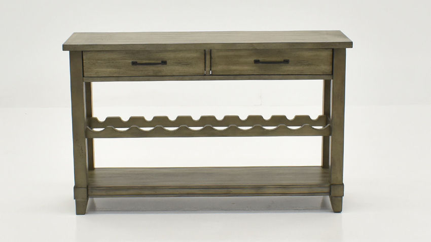Front Facing View of the Rustic Console Table in Gray by Bernards | Home Furniture Plus Bedding