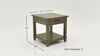 Dimension Details of the Rustic End Table in Gray by Bernards | Home Furniture Plus Bedding