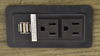 USB Charging Ports and Outlets on the Back of the Rustic End Table in Gray by Bernards | Home Furniture Plus Bedding