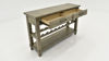 Angled View with Open Drawers on the Rustic Console Table in Gray by Bernards | Home Furniture Plus Bedding