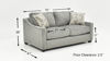 Dimension Details of the St. Charles Loveseat in Gray by Behold Home | Home Furniture Plus Bedding