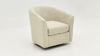 Slightly Angled View of the Ritzy Barrel Accent Chair in Off-White by Behold Home | Home Furniture Plus Bedding