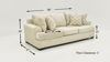 Dimension Details of the Ritzy Sofa in Off-White by Behold Home | Home Furniture Plus Bedding