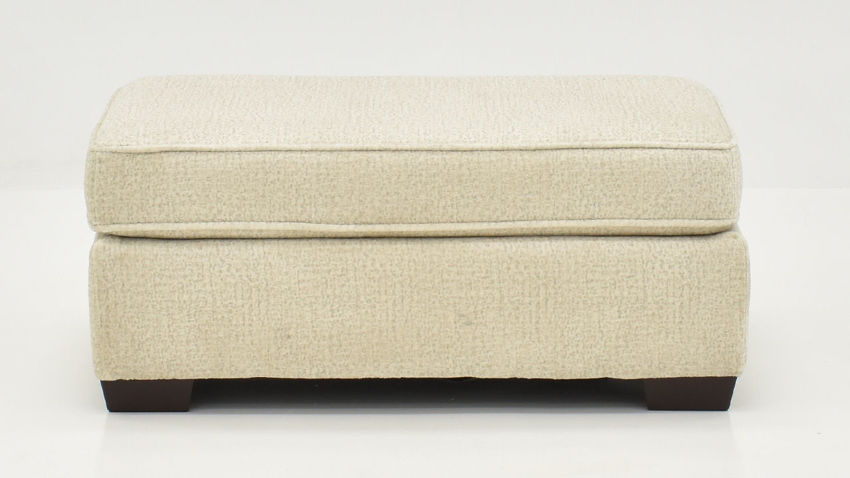Front Facing View of the Ritzy Ottoman in Off-White by Behold Home | Home Furniture Plus Bedding