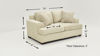 Dimension Details of the Ritzy Loveseat in Off-White by Behold Home | Home Furniture Plus Bedding
