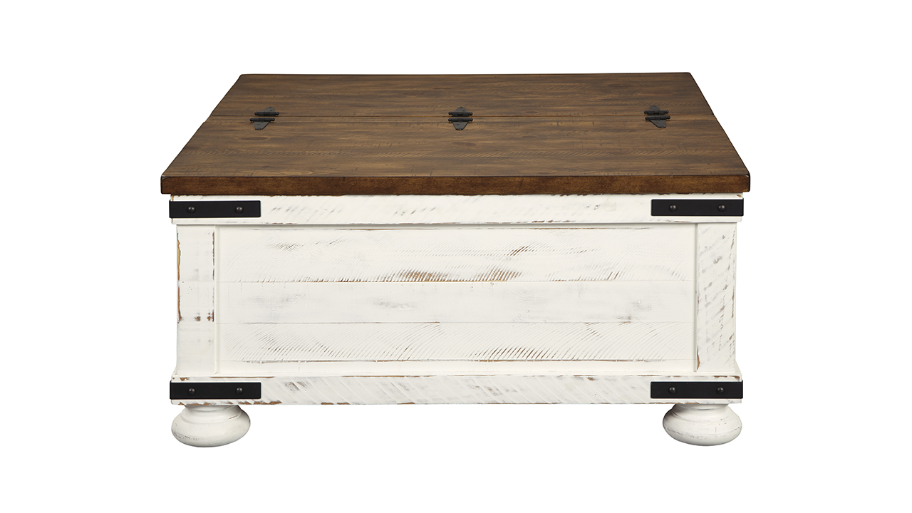 Wystfield Coffee Table White with Brown Home Furniture Plus Bedding
