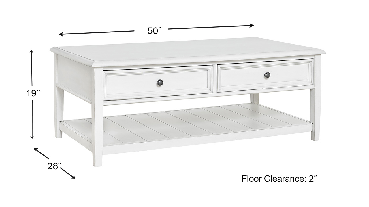 Kanwyn Coffee Table White Home Furniture Plus Bedding and Mattress