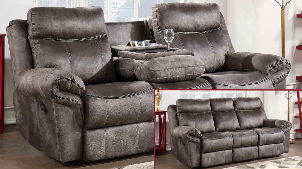 Nashville Reclining Sofa Gray Home Furniture Plus Bedding and