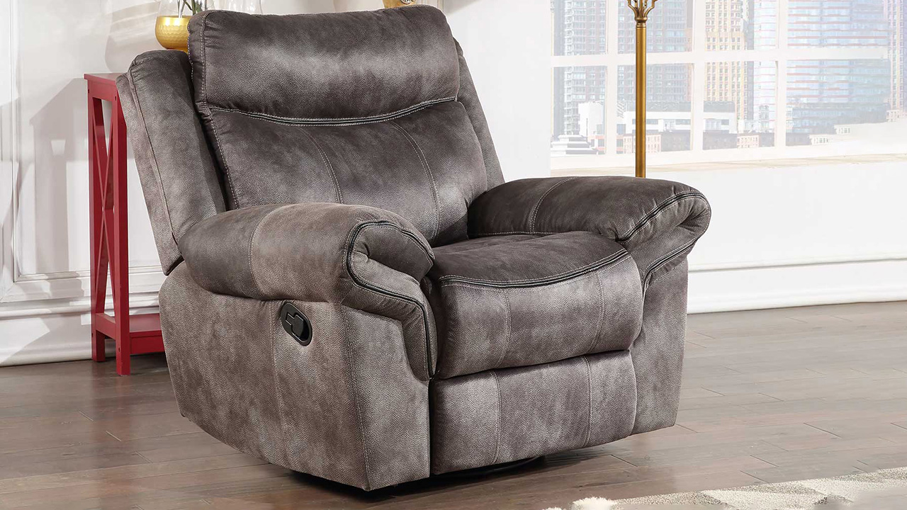 Nashville Swivel Glider Recliner Gray Home Furniture Plus Bedding