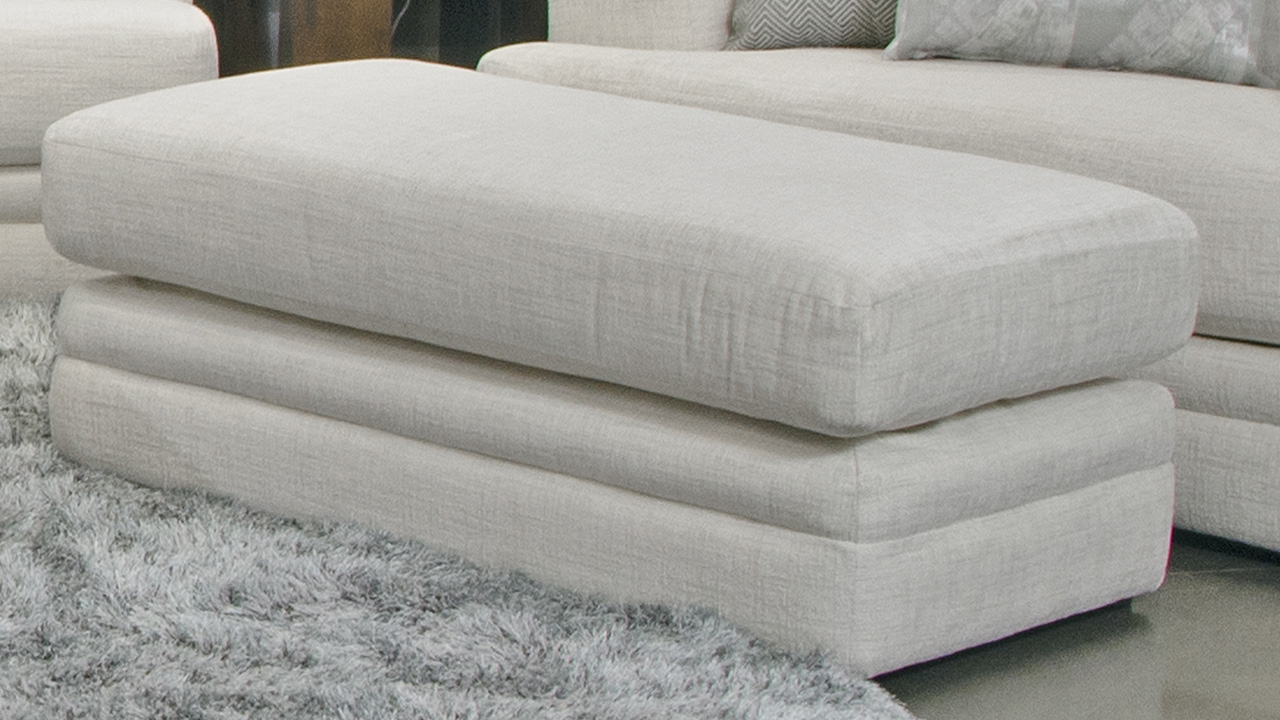 Zeller Ottoman Off White Home Furniture Plus Bedding and Mattress
