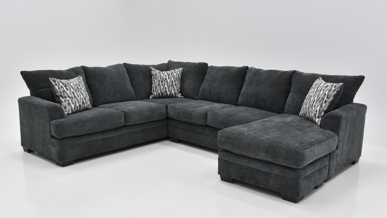 Aden Sectional Sofa With Chaise - Gray | Home Furniture Plus Bedding ...