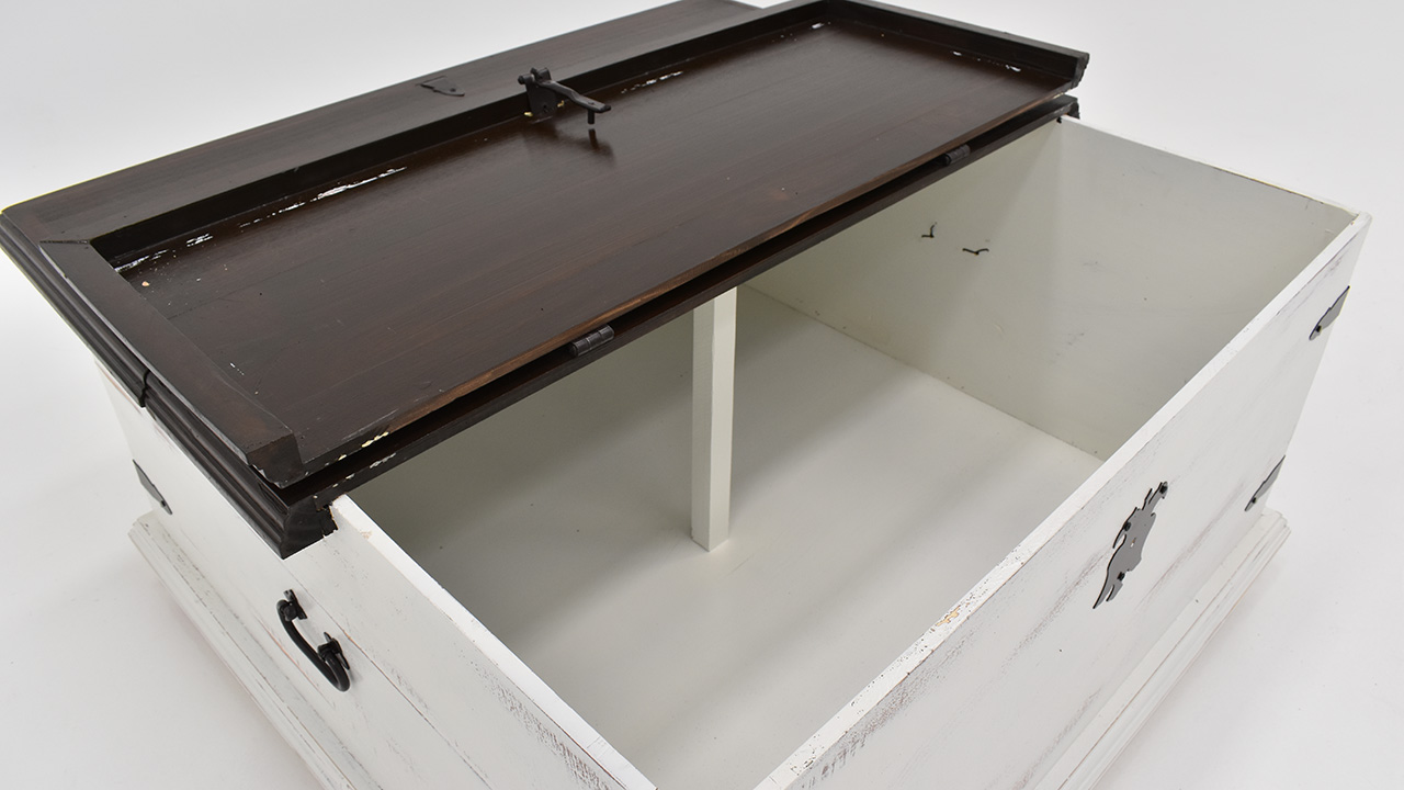 Arcon Storage Trunk White and Brown Home Furniture Plus Bedding and