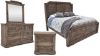 View of the Westgate King Size Panel Bedroom Set in Weathered Gray by Vintage Furniture | Home Furniture Plus Bedding