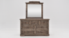 View of the Westgate King Size Panel Bedroom Set in Weathered Gray by Vintage Furniture | Home Furniture Plus Bedding